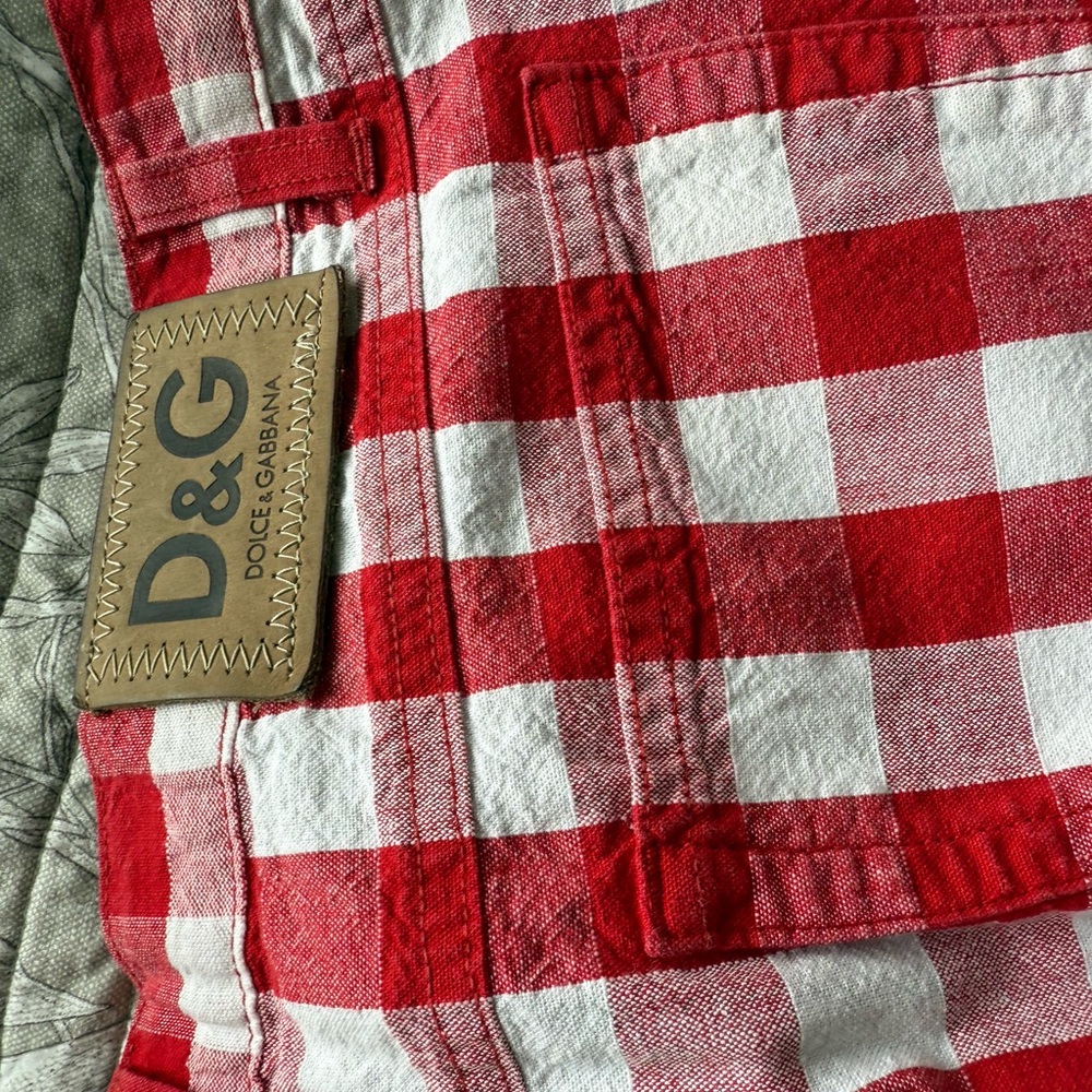 Dolce & Gabbana Red and White Checkered capris